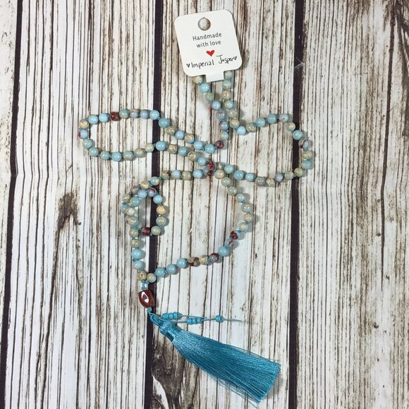 Mindful Movement Moab Jewelry - Imperial Jasper Gemstone Bead Handmade Beaded Mala Necklace